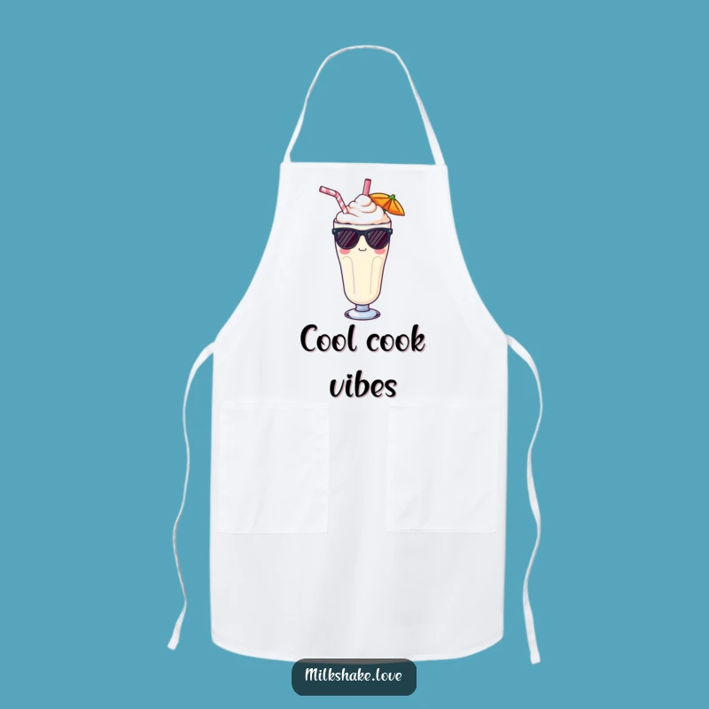Funny Kawaii Sunglasses Milkshake Apron: Cook with Cool Style