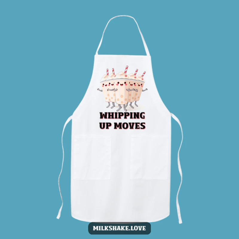 Funny Dancing Milkshakes Apron: Choreograph Your Kitchen with Dessert Fun