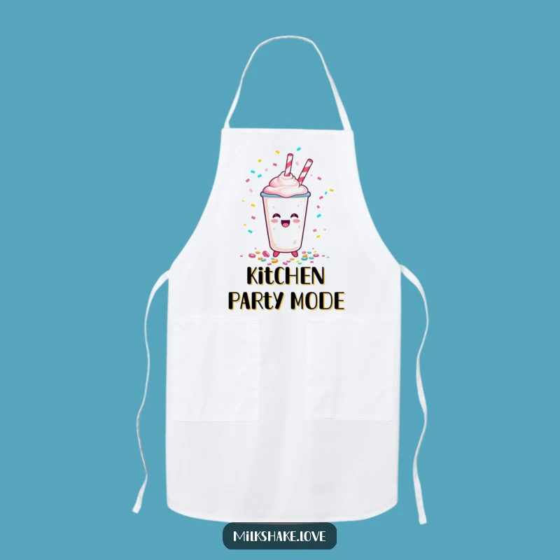 Funny Happy Milkshake Cup Confetti Apron - Kitchen Party Essential