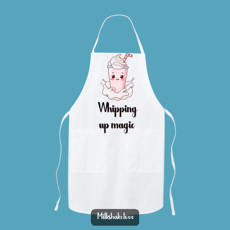 Funny Kawaii Milkshake Apron: Bake with Creamy Fun and Joy