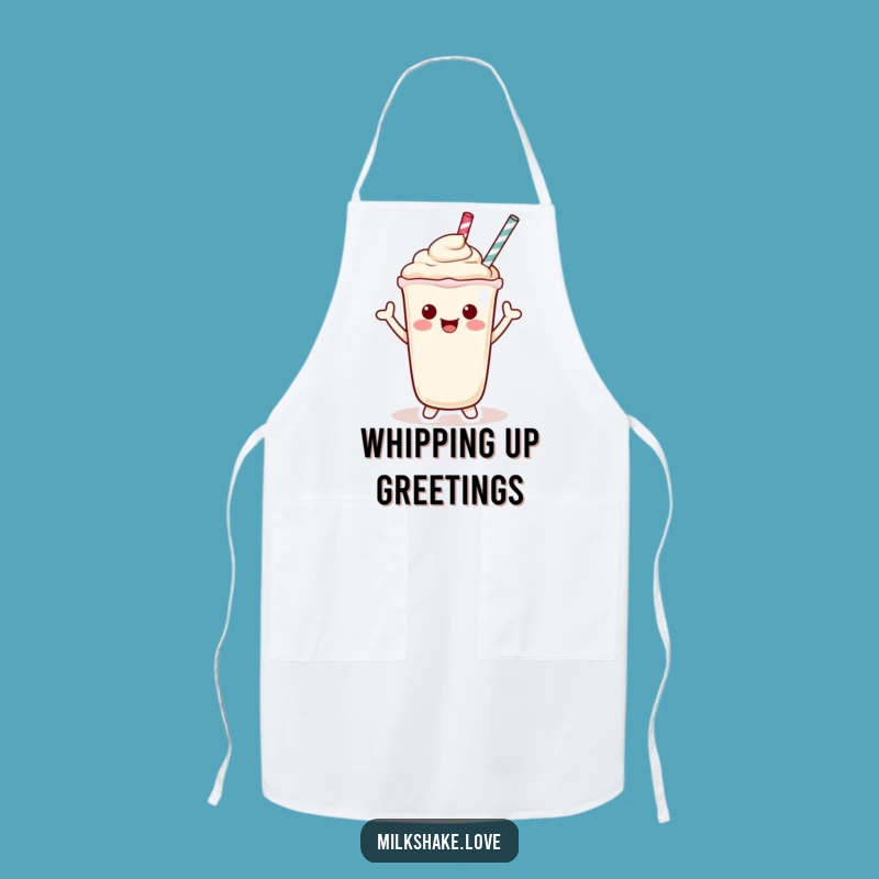 Funny Kawaii Milkshake Apron: Cook with Friendly Waves and Sweetness