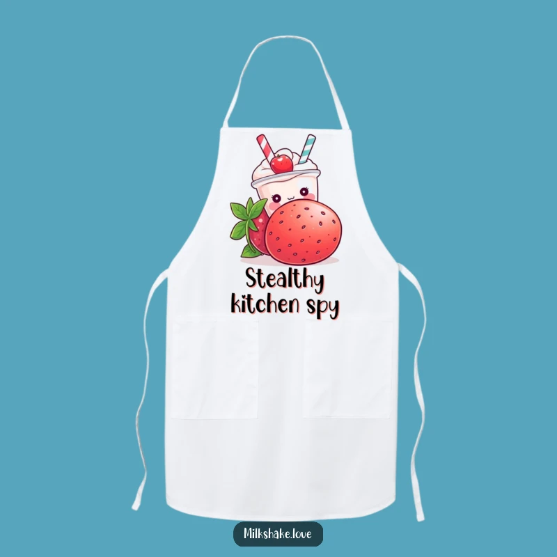 Funny Kawaii Milkshake Strawberry Apron - Cook with Sweet Playfulness