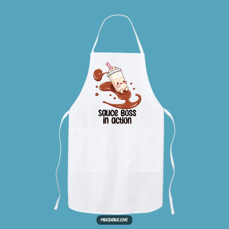 Funny Milkshake Slide Apron - Chocolate Syrup Kitchen Adventure