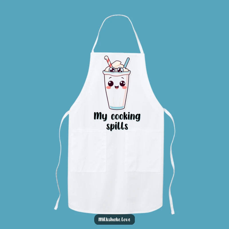 Funny Tipping Milkshake Apron: Anthropomorphic Character with Silly Eyes - Kitchen Gift!