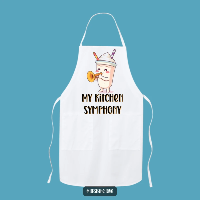 Funny Trumpet Milkshake Apron: Conduct Your Kitchen with Musical Fun