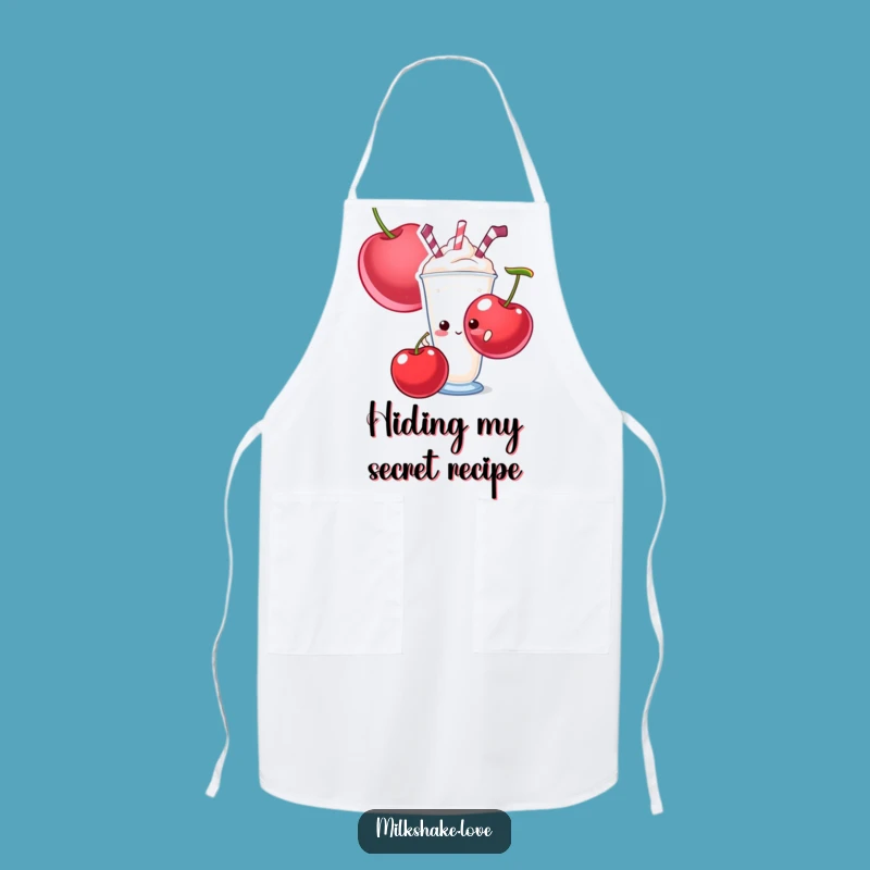 Funny Shy Milkshake Apron - Giant Cherry Kitchen Fun Gift