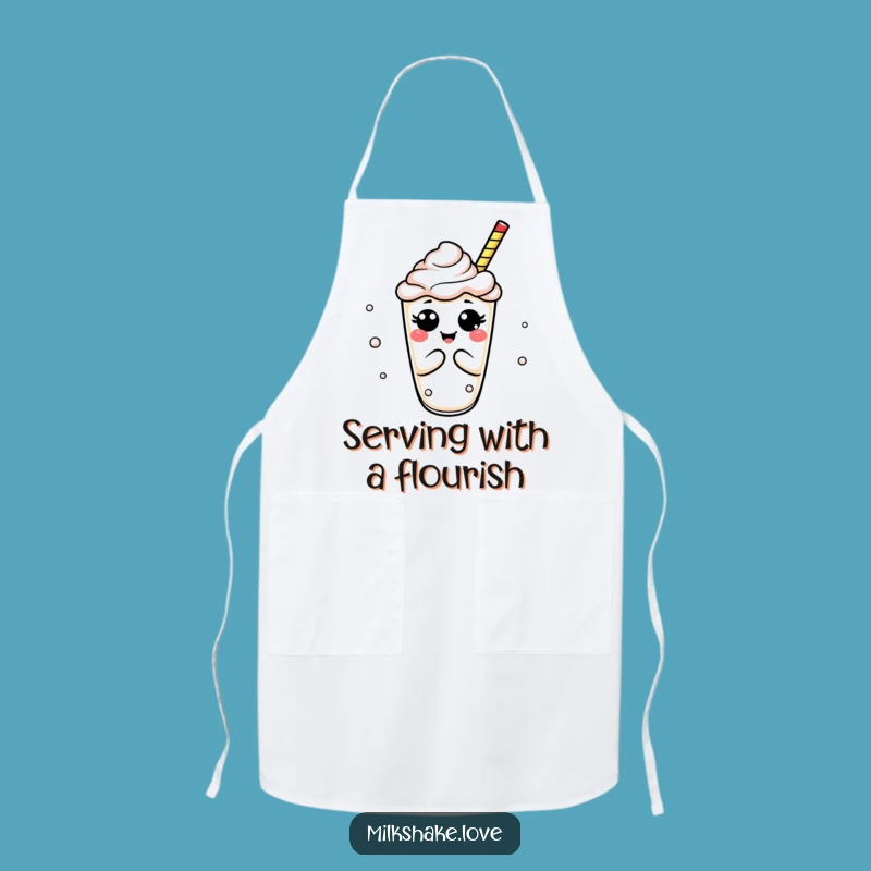 Funny Milkshake Bow Apron: Cook with Comedic Flair