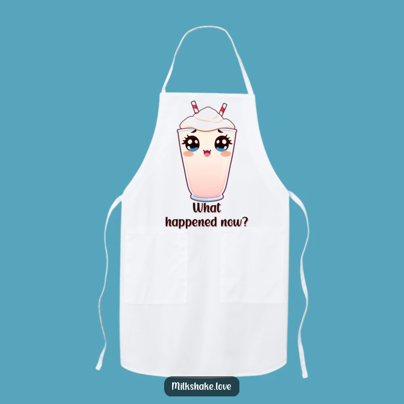 Funny Kawaii Milkshake Apron: Surprised Peek Fun, Perfect Gift for Shocked Chefs