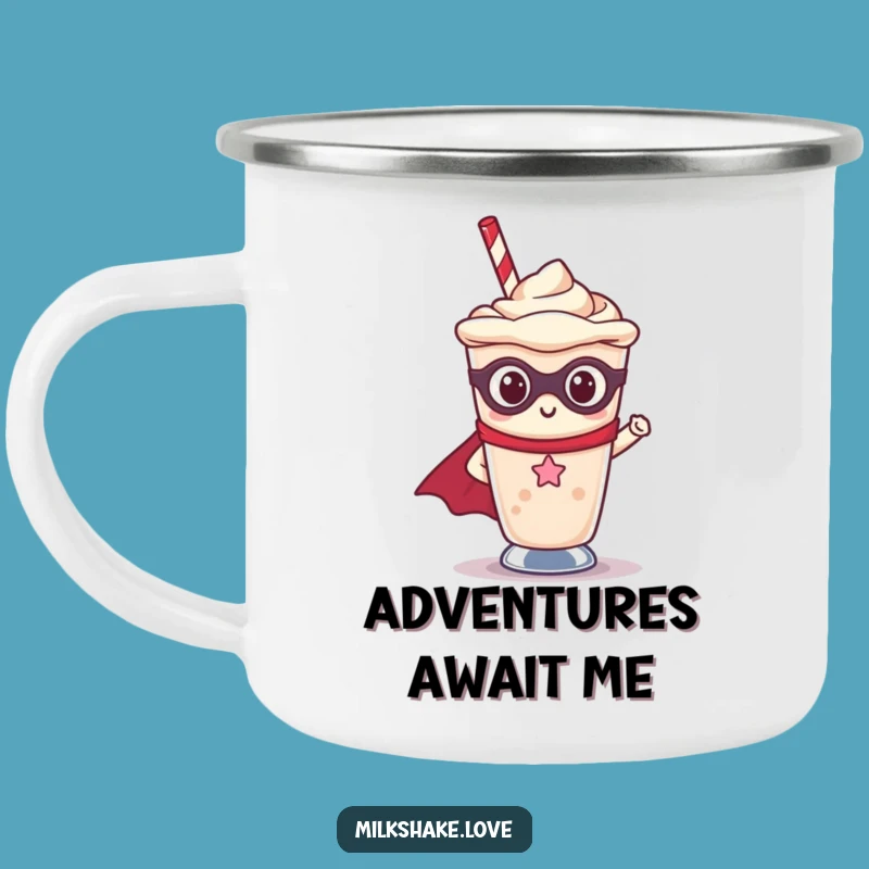 Funny Kawaii Milkshake Superhero Camping Mug - Adventure Fuel for Heroes