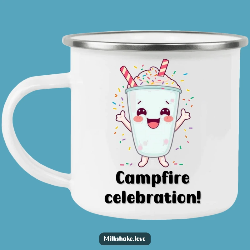 Funny Cheerful Milkshake Camping Mug - Trail Celebration, Great Funny Gift