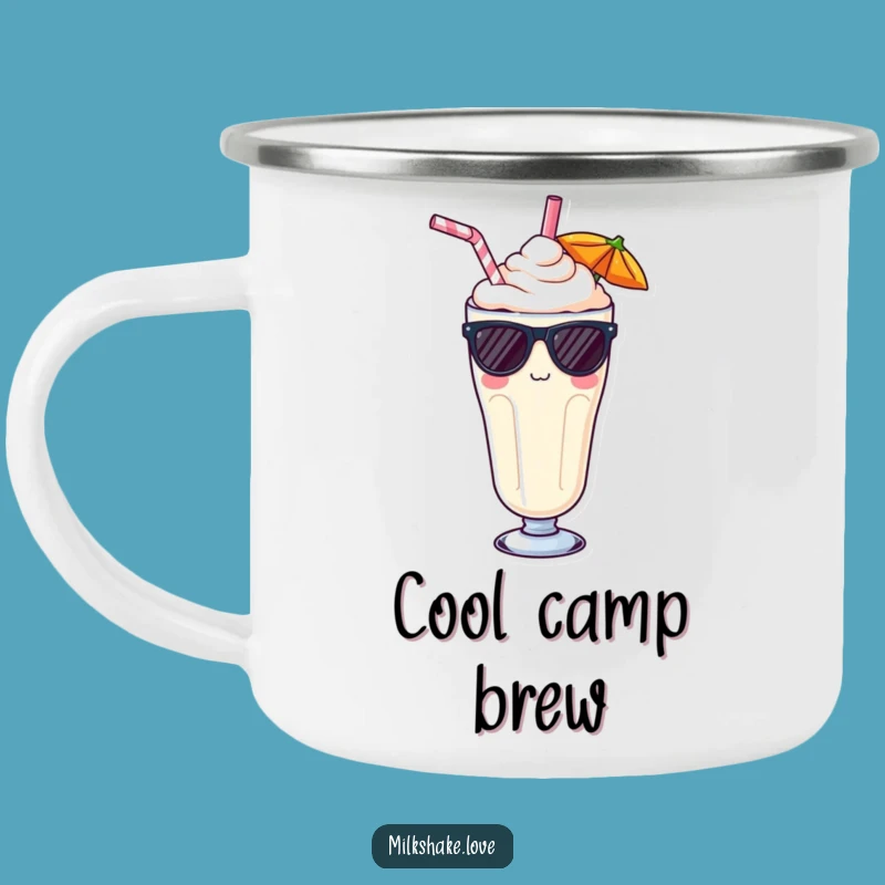 Funny Kawaii Sunglasses Milkshake Camping Mug: Cool Sips Outdoors