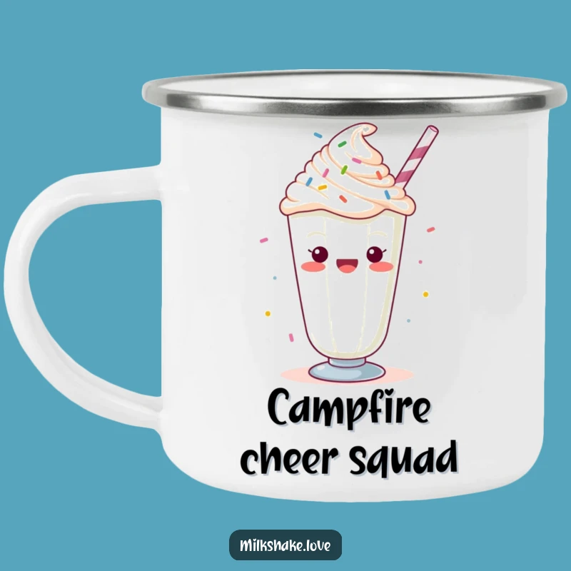 Durable Funny Kawaii Milkshake Camping Mug: Cheering Sprinkles Outdoor Cup, Sweet Gift
