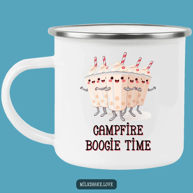 Funny Dancing Milkshakes Camping Mug: Sync Your Sips Outdoors