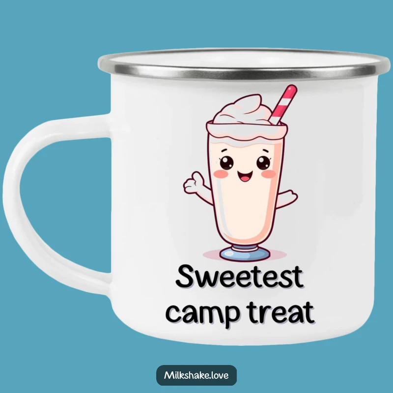 Funny Kawaii Milkshake Campfire Mug: Sweet Sips Outdoors - Hilarious Gift