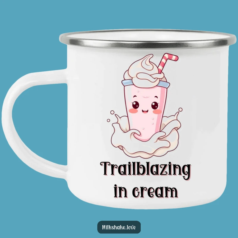 Funny Kawaii Milkshake Camping Mug: Creamy Fun for Outdoor Adventures