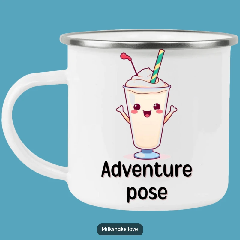 Funny Kawaii Milkshake Pose Camping Mug - Adventure Ready with Style