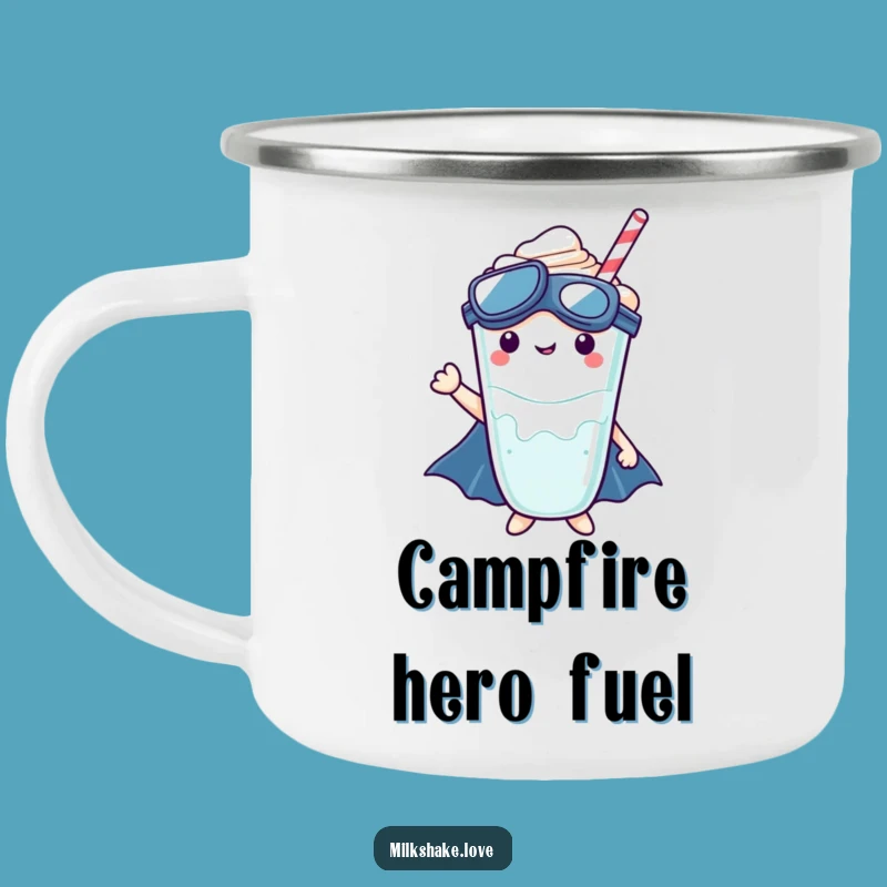 Funny Kawaii Superhero Milkshake Campfire Mug: Adventure Fuel - Hilarious Gift