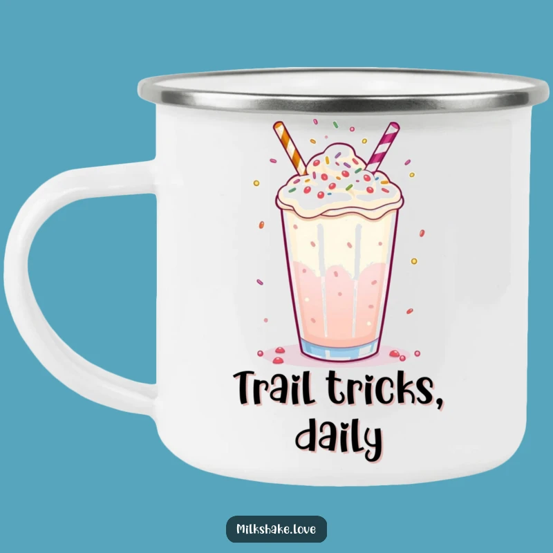 Funny Milkshake Juggling Camping Mug: Adventure with Playful Spirit