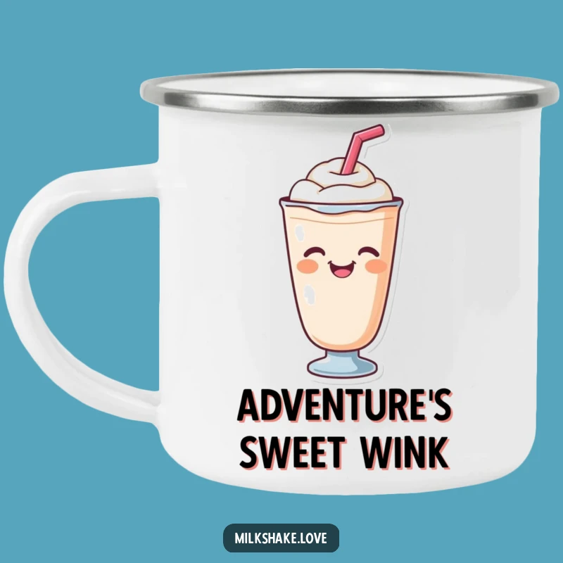 Funny Milkshake Wink Camping Mug: Your Cheerful Companion for Adventures