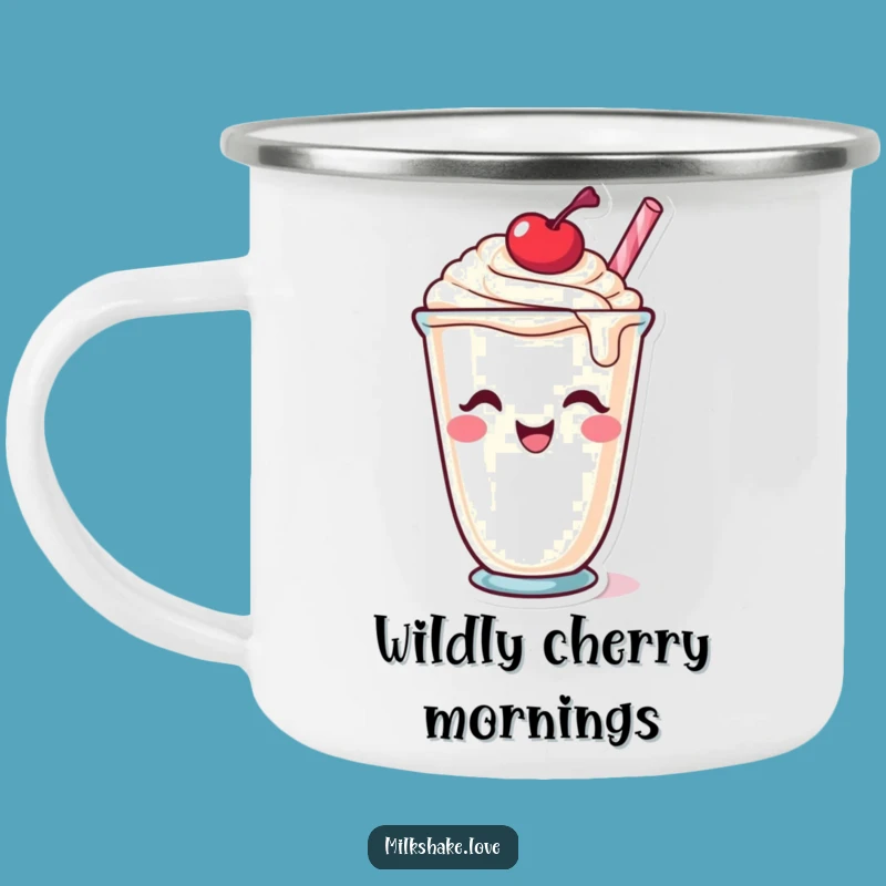 Funny Winking Milkshake Camping Mug: Your Cheeky Companion for Adventures