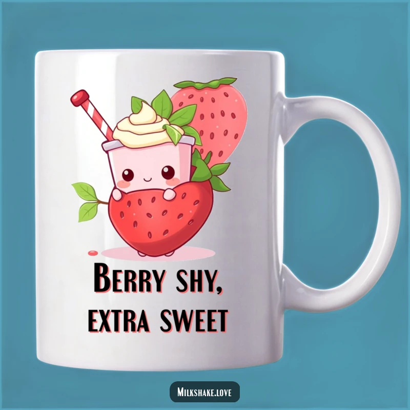 Funny Kawaii Milkshake Strawberry Hiding Mug - Perfect Cute Gift