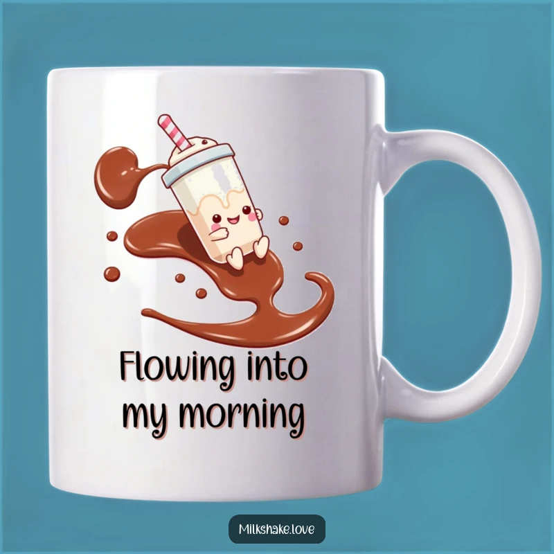 Funny Milkshake Slide Mug - Chocolate Syrup Adventure Gift for Fun Lovers