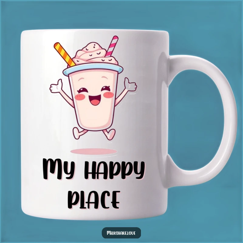 Funny Jubilant Milkshake Cup Leaping Mug - Hilarious Cartoon Gift Idea