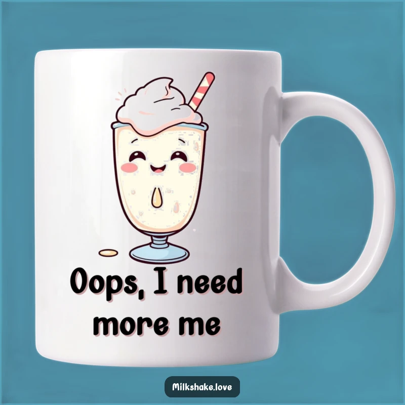 Funny Kawaii Milkshake Giggles Mug: Adorable Cartoon Spill, Perfect Humorous Gift