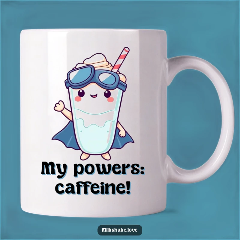 Funny Kawaii Superhero Milkshake Mug: Save the Day - Hilarious Gift!