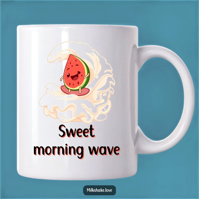 Funny Watermelon Surf Mug: Ride the Sweet Wave, Perfect Funny Gift for Summer Lovers