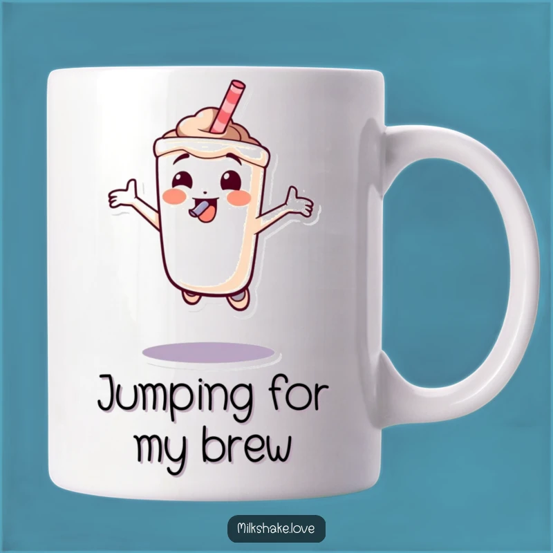 Funny Jumping Milkshake Mug: Character with Straw - Energetic & Hilarious Gift!