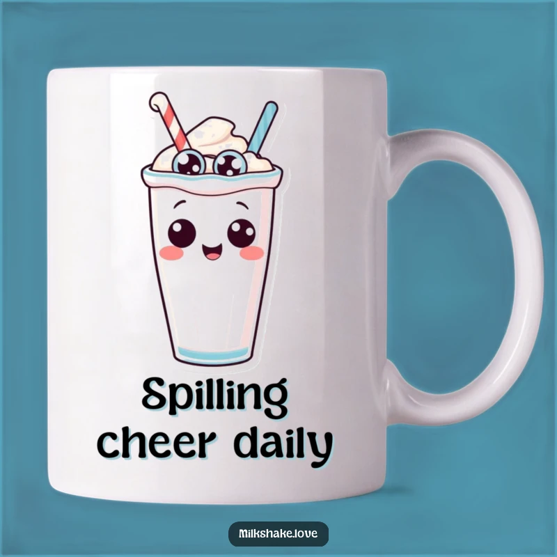 Funny Tipping Milkshake Mug: Anthropomorphic Character with Silly Eyes - Hilarious Gift!