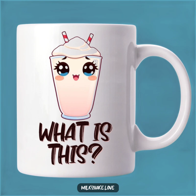 Funny Kawaii Milkshake Mug: Surprised Peek Design, Perfect Gift for Shocked Moments