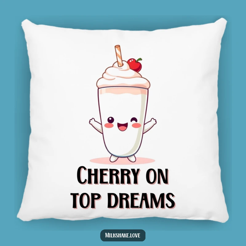 Funny Kawaii Milkshake Pillow: Snuggle Up with Sweet Cherry Comfort