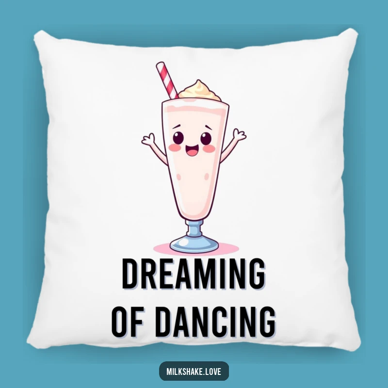 Cozy Funny Kawaii Milkshake Pillow: Happy Dance Accent Pillow, Sweet Decor Gift