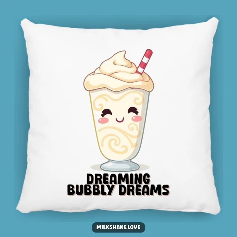Funny Giggling Milkshake Pillow: Bubbly Character, Swirling Patterns, Cozy Comfort Gift