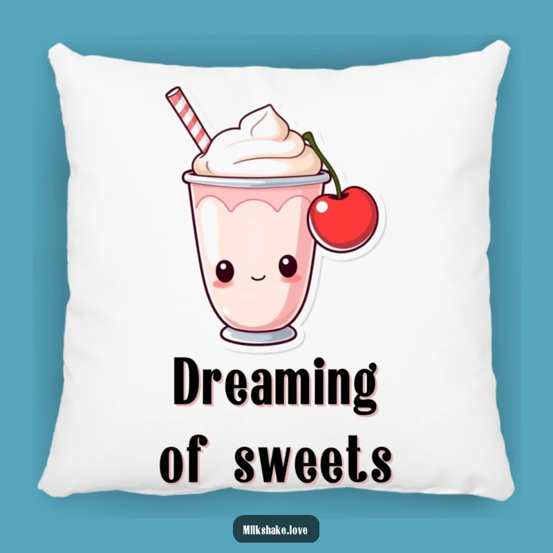 Funny Milkshake Cup Pillow: Cherry Dream Comfort, Soft Humorous Decor