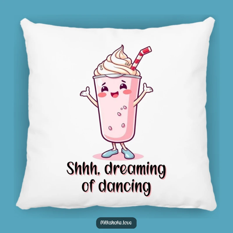 Funny Kawaii Milkshake Pillow - Dancing Whipped Cream Comfort