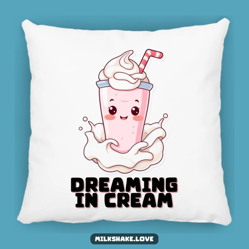 Funny Kawaii Milkshake Pillow: Snuggle Up with Creamy Splash Comfort