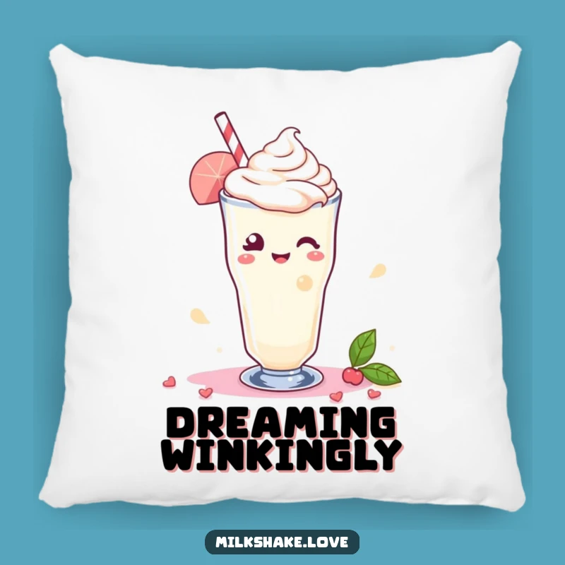 Funny Kawaii Milkshake Pillow: Winking Comfort, Perfect Charming Gift