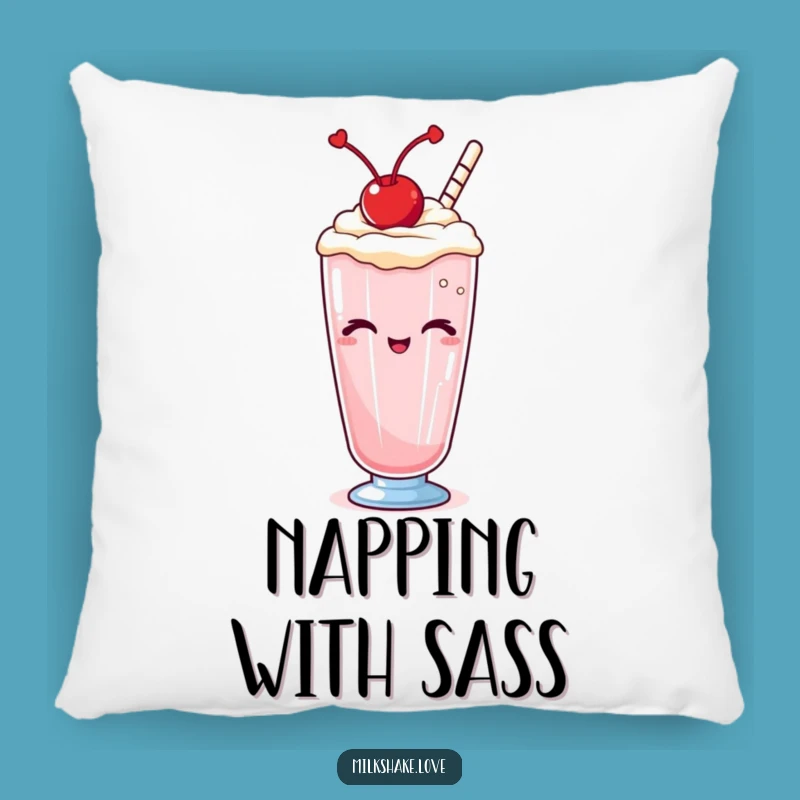 Funny Kawaii Winking Milkshake Pillow: Cuddle Up with a Wink