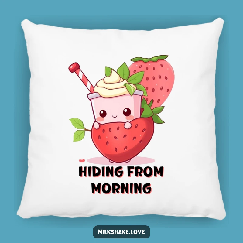 Funny Kawaii Milkshake Strawberry Pillow - Cozy & Comical Gift