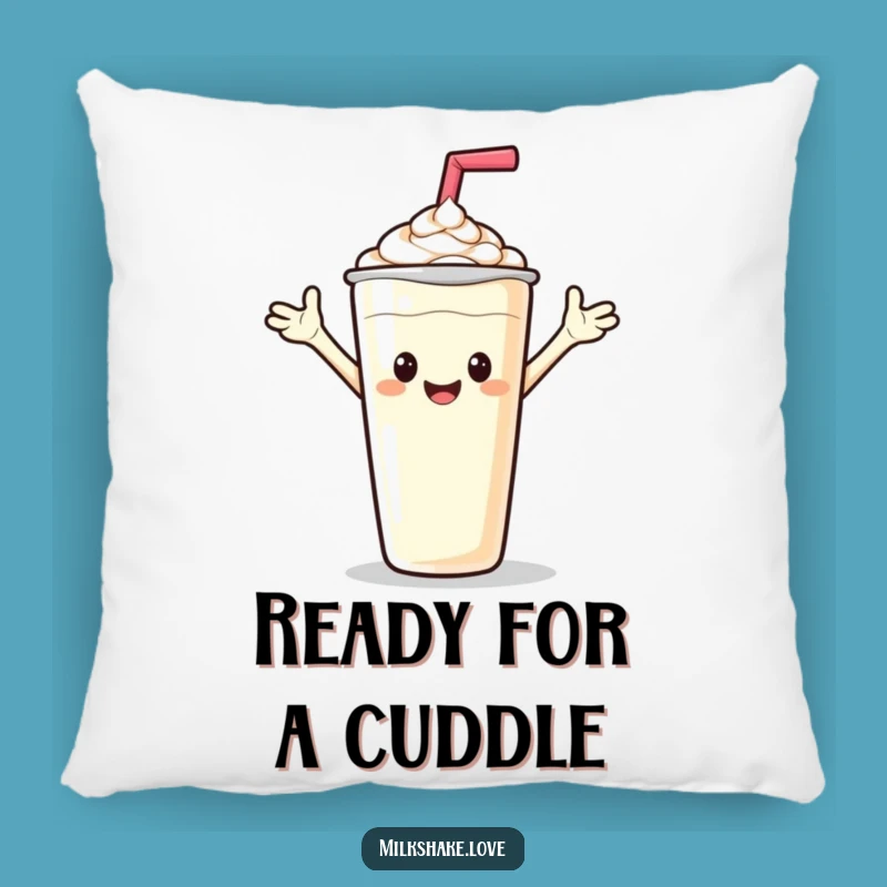 Funny Friendly Milkshake Pillow - Waving Hello Comfort