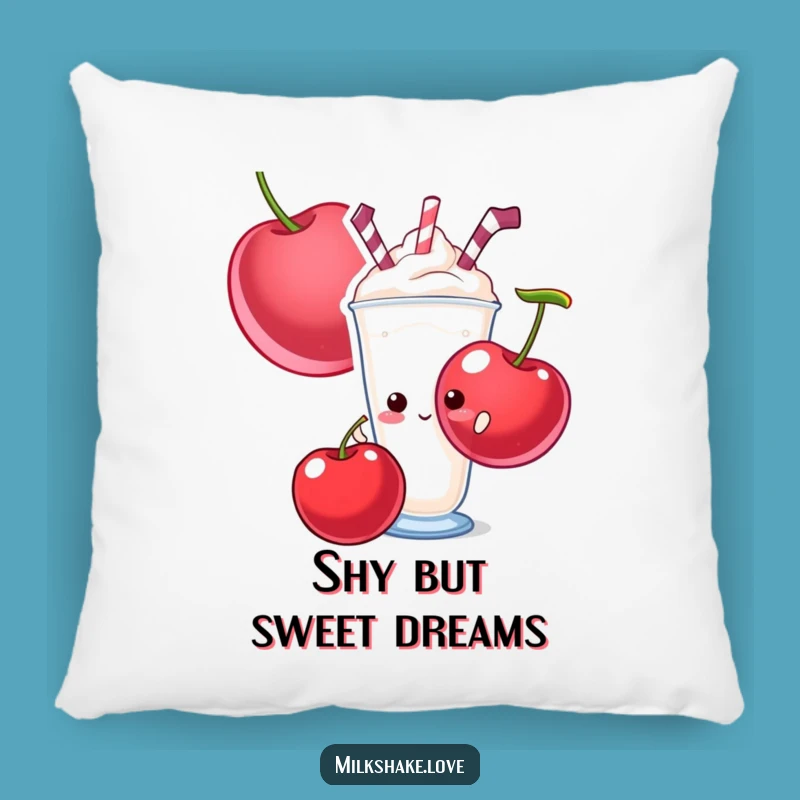 Funny Shy Milkshake Pillow - Giant Cherry Comfort Gift