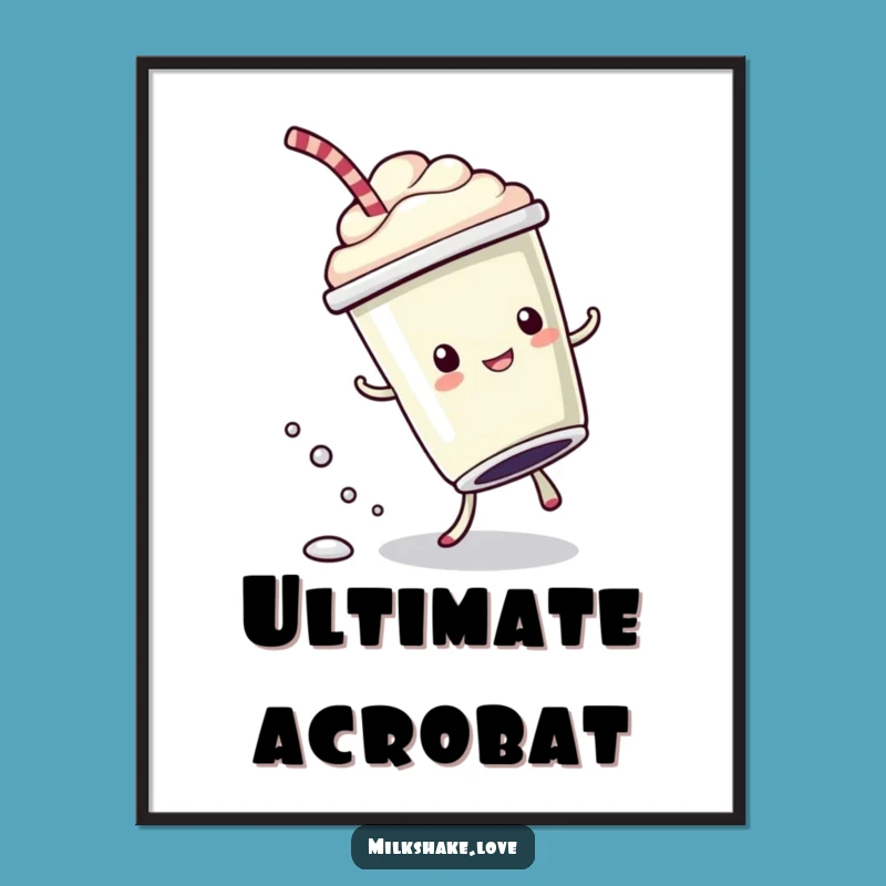 Funny Cartwheel Milkshake Digital Art: Bubbly Motion - Instant Fun - Perfect Funny Gift!