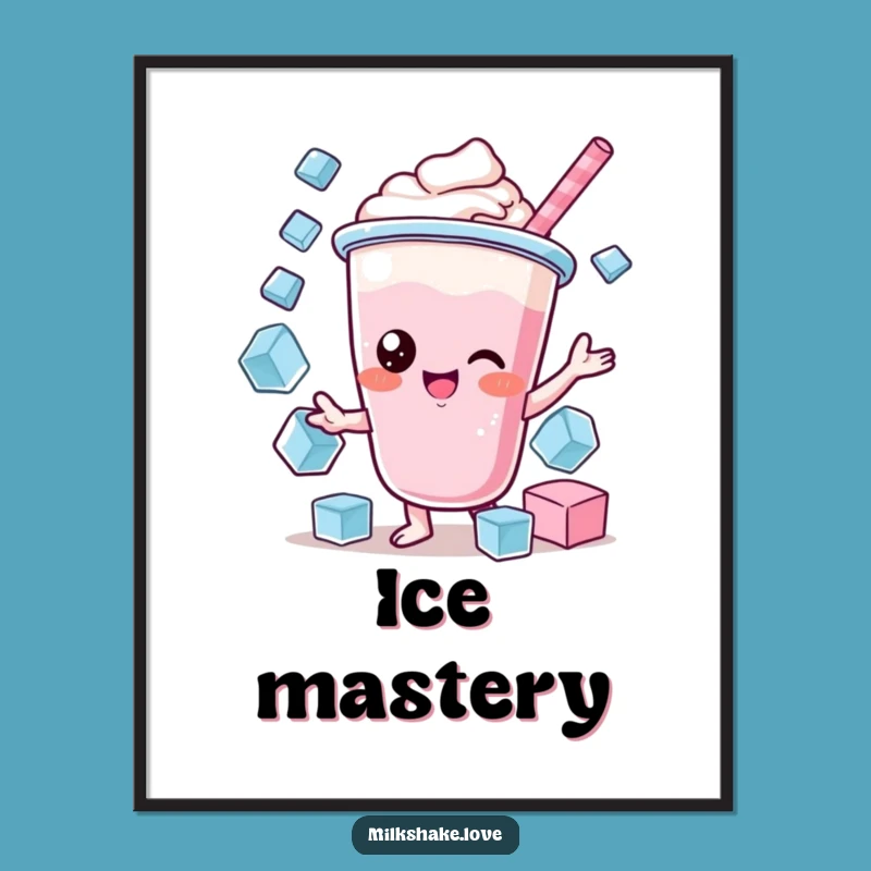 Funny Kawaii Milkshake Juggling Digital Art - Instant Cool for Your Walls