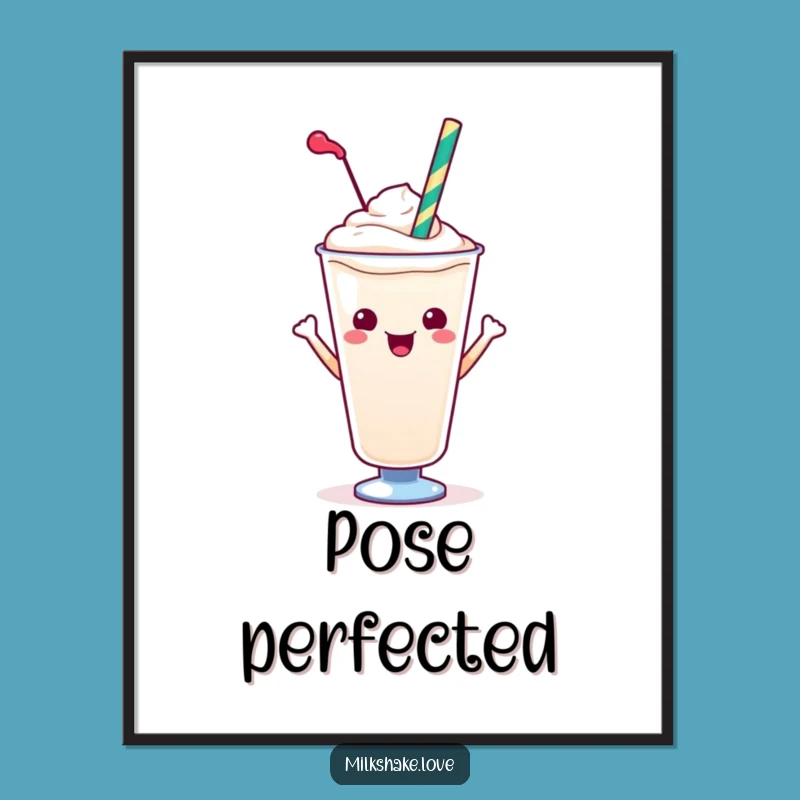 Funny Kawaii Milkshake Pose Digital Art - Instant Style for Your Walls