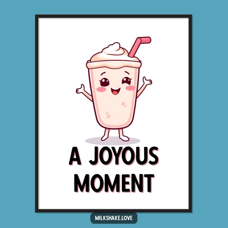 Funny Smiling Milkshake Digital Print: Instant Happy Dance Art for Walls Gift