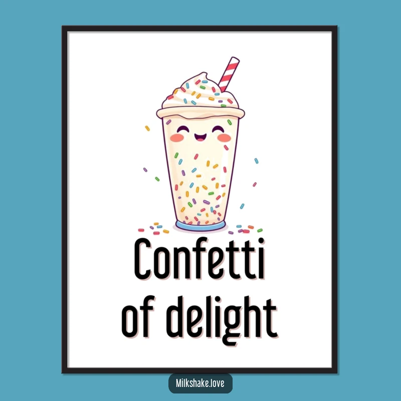 Funny Sprinkle Milkshake Digital Print: Instant Joy and Festive Decor