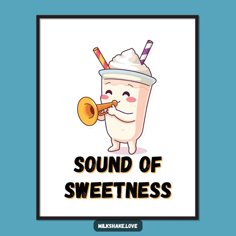 Funny Trumpet Milkshake Digital Print: Instant Musical Charm for Your Space